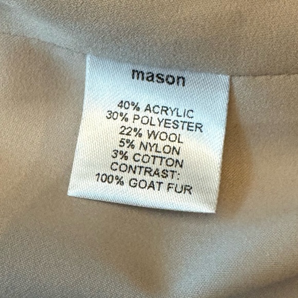 Mason by Michelle Mason Goat Fur Coat in Sand, Size 6 - Picture 9 of 10